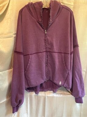 RARE Sample Full-Zip Heavy Hoodie Jacket with Bubble Hem, NWOT